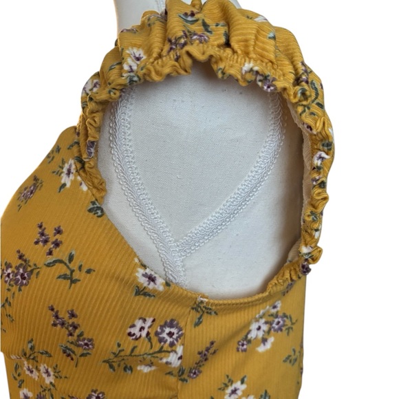 No Boundaries EUC Mustard Yellow Floral Dress - Picture 4 of 5